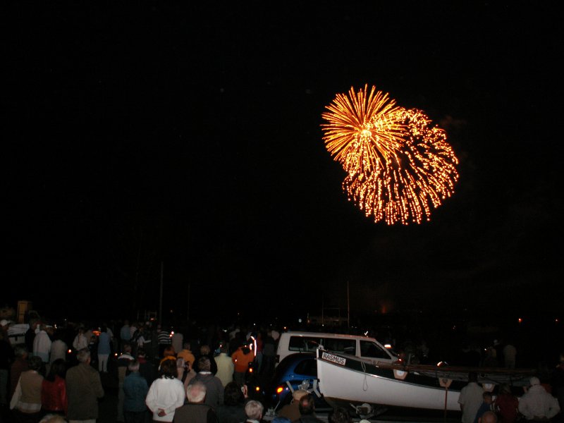 Feuerwerk im Stadthafen auf der Hanse Sail 2008